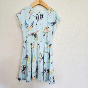 Tea Collection Light Blue Bird Short Sleeve Dress Size 6